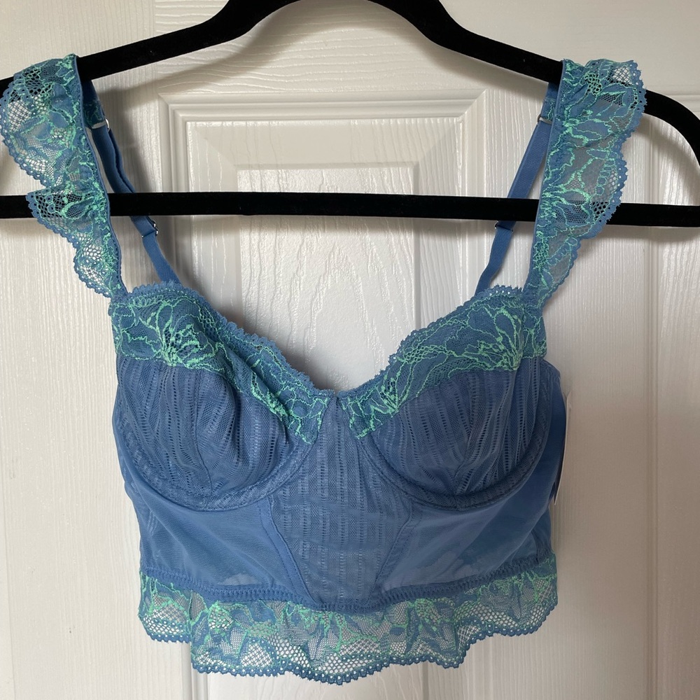Auden Blue and Green Lace Bralette